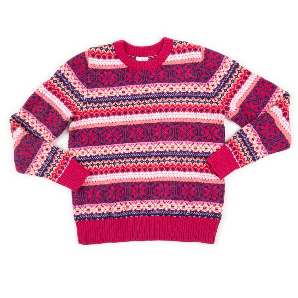 J. Crew allover Fair Isle crewneck sweater size S
